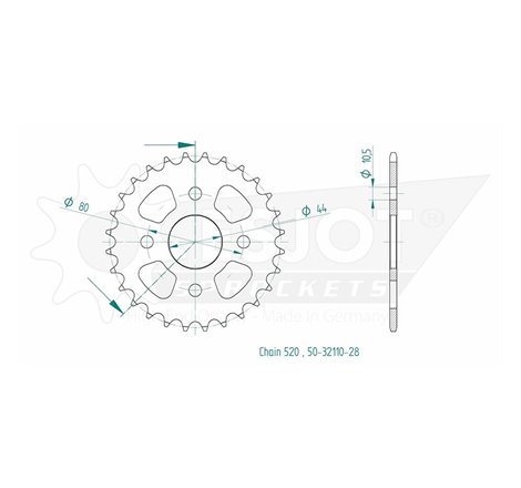 Couronne Acier Eton - 520 - 28 Dents - Made in Germany