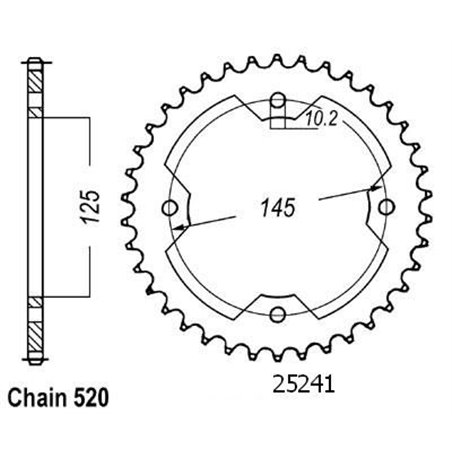 Couronne Acier TT Yamaha - 520 - 38 Dents - Similaire JTR1857 - Made in Germany