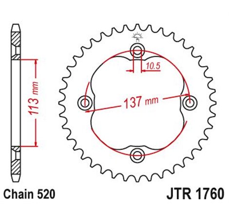 Couronne Acier Suzuki - 520 - 36 Dents - Similaire JTR1760 - Made in Germany