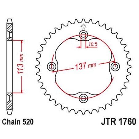 Couronne Acier Suzuki - 520 - 36 Dents - Similaire JTR1760 - Made in Germany