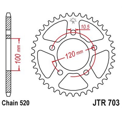 Couronne Acier Aprilia - 520 - 40 Dents - Similaire JTR703 - Made in Germany