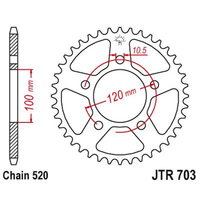 Couronne Acier Aprilia - 520 - 40 Dents - Similaire JTR703 - Made in Germany