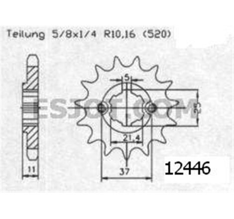 Pignon Eton-Sym-Triton - 520 - 15 Dents - Made in Germany