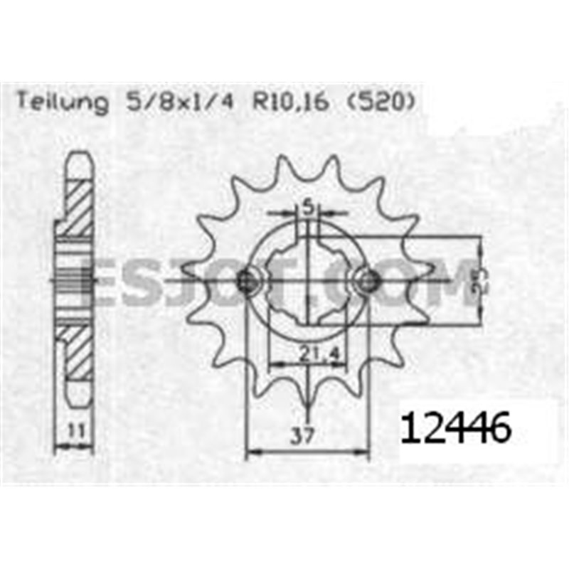 Pignon Eton-Sym-Triton - 520 - 15 Dents - Made in Germany