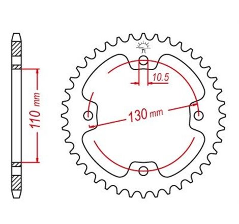 Couronne Acier Kawasaki - 520 - 38 Dents - Similaire JTR1415 - Made in Germany