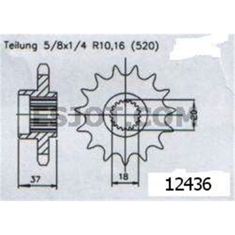 Pignon Aeon - 520 - 17 Dents - Made in Germany