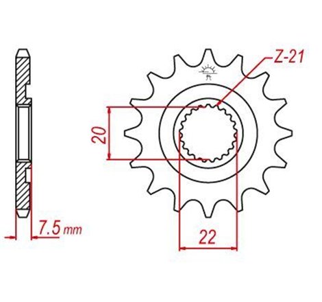 Pignon TT Lightweight Honda - 520 - 12 Dents - Made in Germany