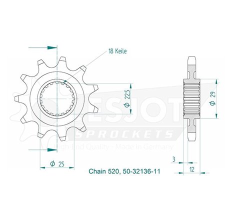 Pignon GasGas-Polaris - 520 - 11 Dents - Made in Germany