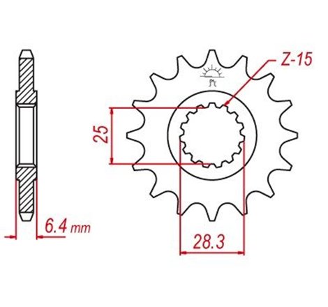 Pignon TT Yamaha - 520 - 14 Dents - Similaire JTF1592 - Made in Germany