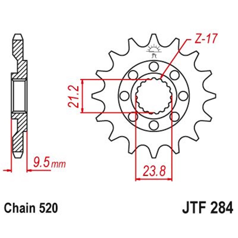 Pignon TT Honda - 520 - 12 Dents - Similaire JTF284 - Made in Germany