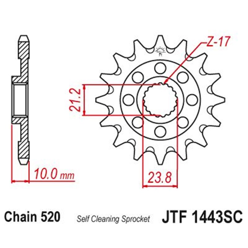 Pignon TT Suzuki - 520 - 12 Dents - Similaire JTF1443 - Made in Germany