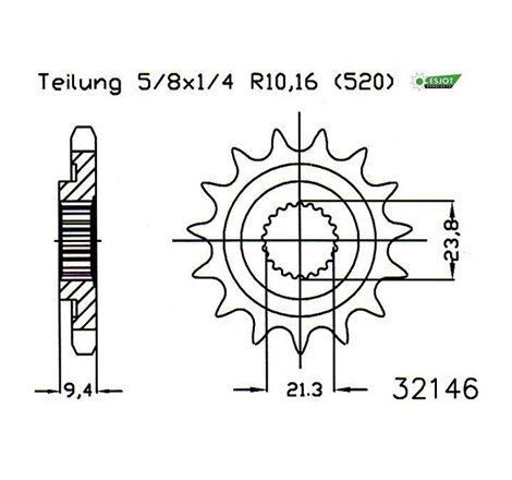 Pignon TT Lightweight Suzuki - 520 - 12 Dents - Made in Germany