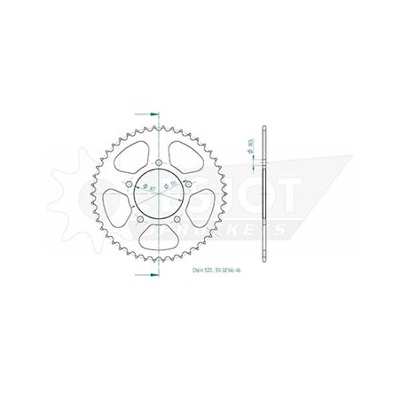 Couronne Acier Suzuki - 520 - 46 Dents - Similaire JTR823 - Made in Germany