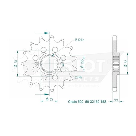 Pignon TT Lightweight - 520 - 13 Dents - Made in Germany