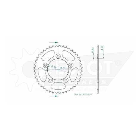 Esjot - couronne - 520 - 39 dents 