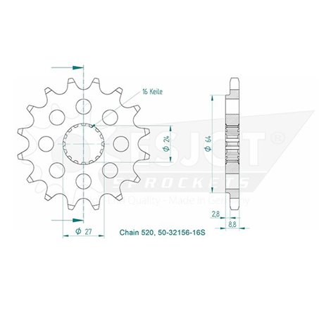 Esjot Pignon 16 dents - Super light