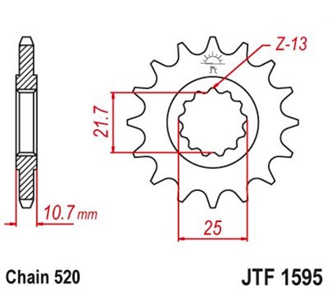 Pignon Yamaha - 520 - 16 Dents - Similaire JTF1595 - Made in Germany