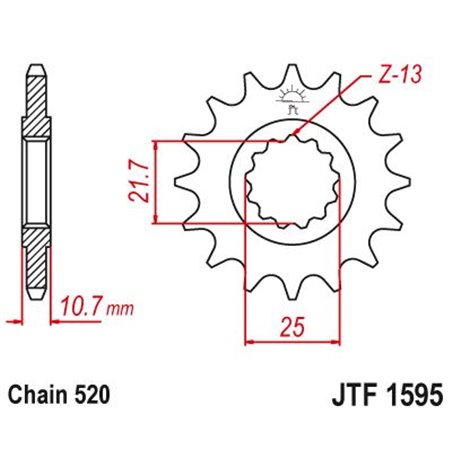 Pignon Yamaha - 520 - 16 Dents - Similaire JTF1595 - Made in Germany