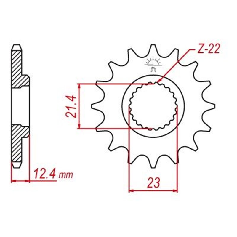 Pignon Yamaha - 520 - 14 Dents - Similaire JTF1593 - Made in Germany