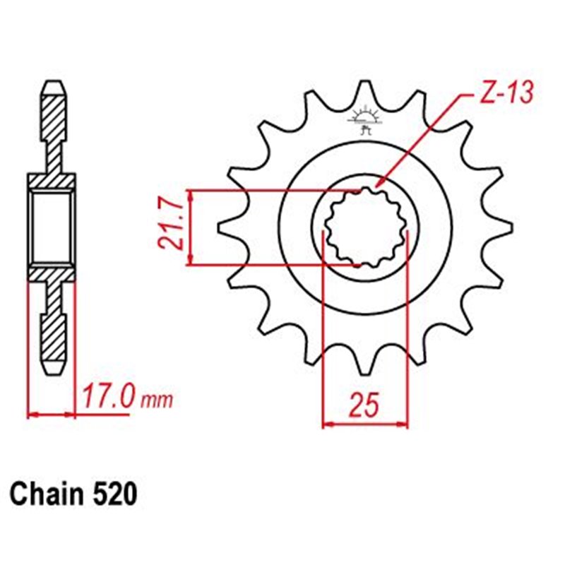 Pignon - 520 - 15 Dents - Made in Germany