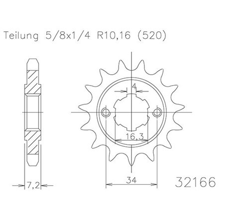 Pignon - 520 - 12 Dents - Made in Germany