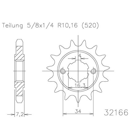 Pignon - 520 - 12 Dents - Made in Germany