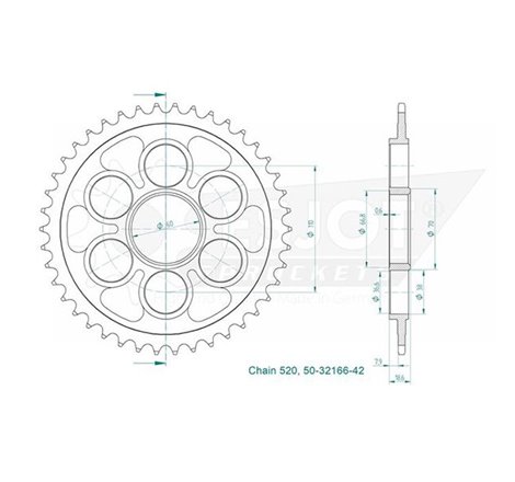 Esjot - couronne - 520 - 42 dents 