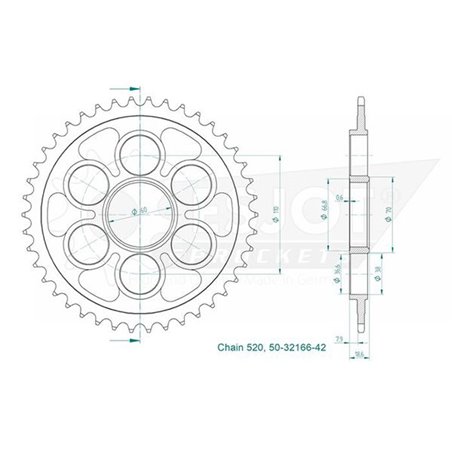 Esjot - couronne - 520 - 42 dents 