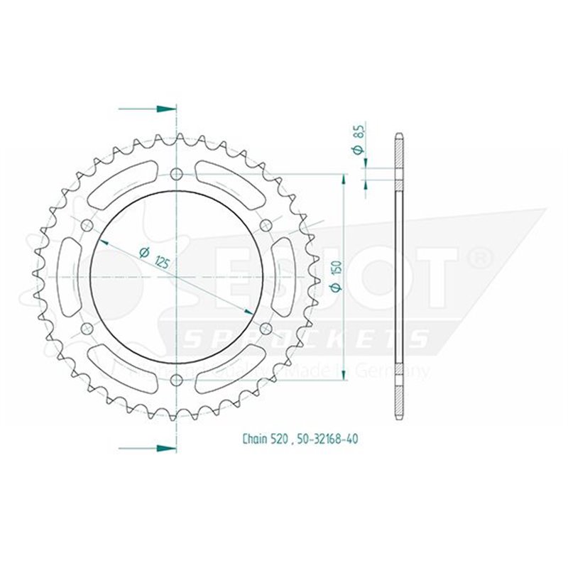 Esjot - Couronne - 520 - 40 dents