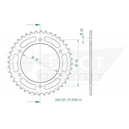 Esjot - Couronne - 520 - 40 dents