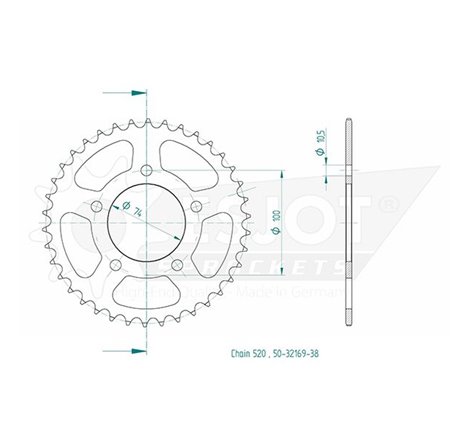 Esjot - Couronne - 520 - 38 dents