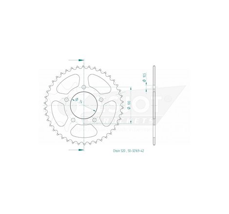 Esjot - Couronne - 520 - 42 dents