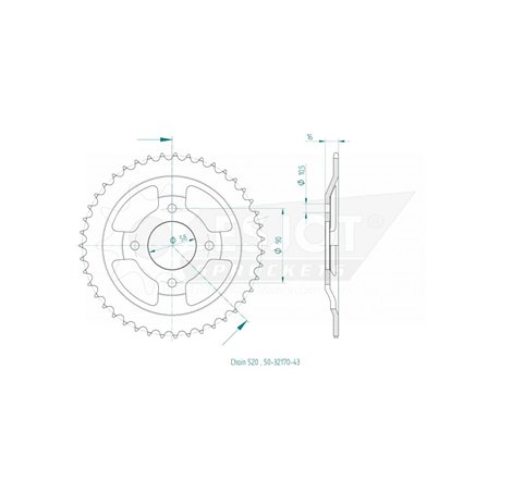 Esjot - Couronne - 520 - 43 dents