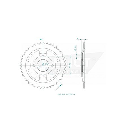 Esjot - Couronne - 520 - 43 dents