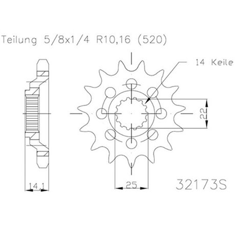 Pignon TT Lightweight - 0 - 15 Dents - Made in Germany