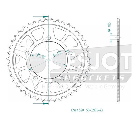 Esjot - Couronne- 520 - 43 dents  Made in Germany