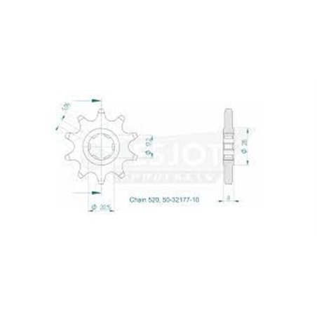 Pignon TT Sherco - 520 - 10 Dents - Made in Germany