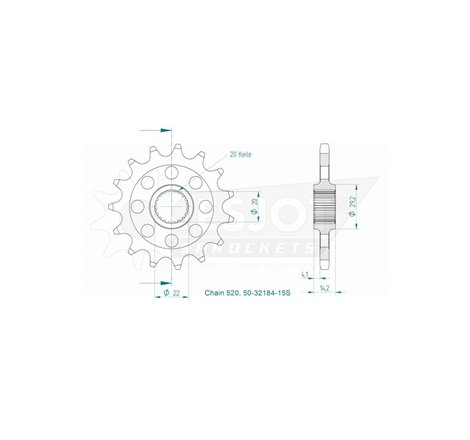 Pignon Lightweight - 520 - 15 Dents - Made in Germany