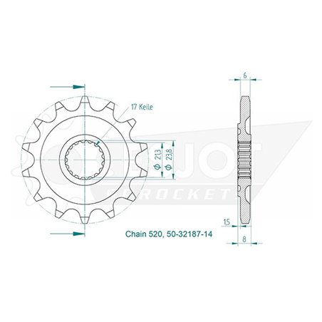 Pignon TT HONDA - CRF 250 R - 520 / 14 dents