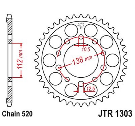 Couronne Acier Honda - 520 - 39 Dents - Similaire JTR1303 - Made in Germany