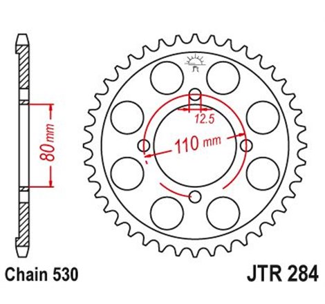 Couronne Acier Honda - 530 - 48 Dents - Similaire JTR284 - Made in Germany