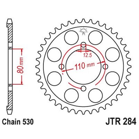 Couronne Acier Honda - 530 - 48 Dents - Similaire JTR284 - Made in Germany