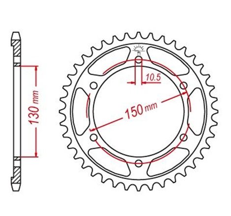 Couronne Acier Yamaha - 530 - 39 Dents - Similaire JTR859 - Made in Germany