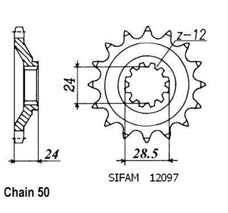 Pignon Kawasaki - 530 - 17 Dents - Similaire JTF528 - Made in Germany