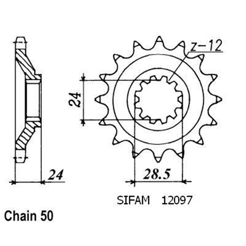 Pignon Kawasaki - 530 - 17 Dents - Similaire JTF528 - Made in Germany