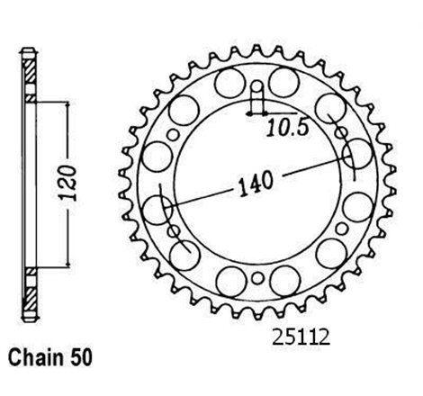 Couronne Acier Kawasaki - 530 - 45 Dents - Similaire JTR499 - Made in Germany