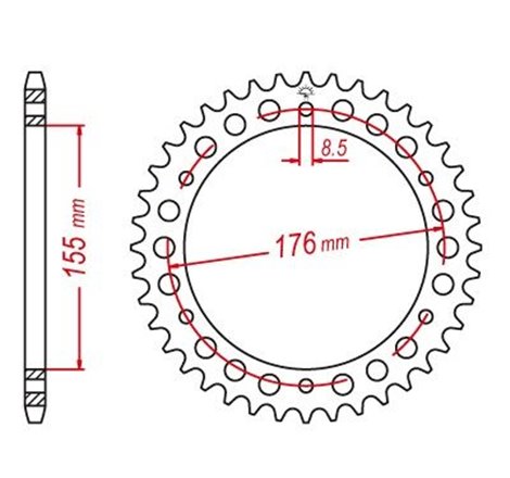 Couronne Acier Triumph - 530 - 43 Dents - Similaire JTR2011 - Made in Germany