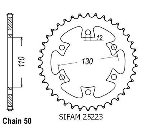 Couronne Acier - 530 - 36 Dents - Made in Germany