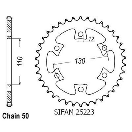 Couronne Acier - 530 - 36 Dents - Made in Germany