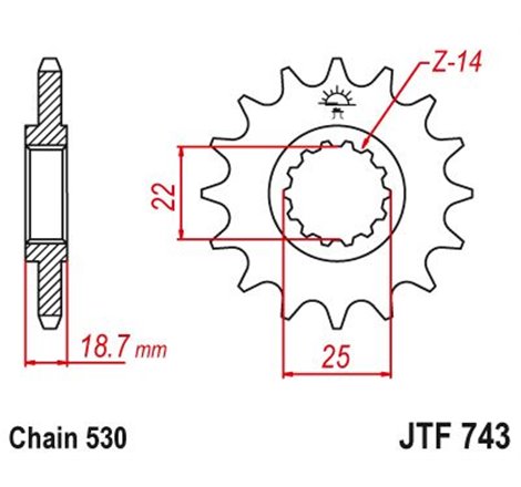 Pignon Ducati - 530 - 15 Dents - Similaire JTF743 - Made in Germany